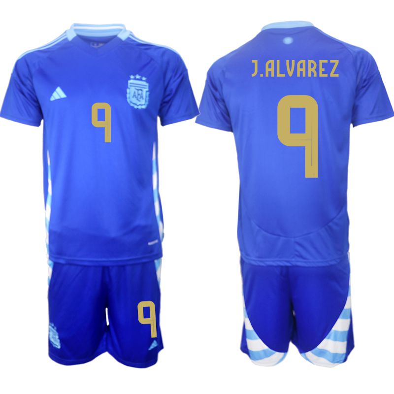 Men 2024-2025 Season Argentina away blue #9 Soccer Jerseys